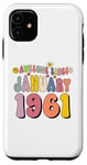 Coque pour iPhone 11 Awesome Since January 1961 64 Years Old 64th Birthday