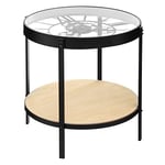 ATMOSPHERA CREATEUR D'INTERIEUR M2GDECOR Table d'appoint Double Niveau - Table Pendule - Meca - D 50,5 x H 49 cm