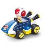 Carrera RC Mario Kart Mini RC Toad, For Children and Adults, Boys & Girls, Unique Original Licence, Instant Driving Fun with Ready to Run, Authentic Mario Kart Experience, Blue