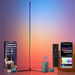 LED Floor Lamp, 155cm RGB Corner Floor Lamp Works with Alexa, 16 Million Colour Changing Standing Lamp with Music Sync, DIY Mode &Timer Setting, Remote &APP Control, Mood Light for Living Room/Bedroom