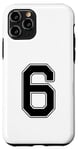 iPhone 11 Pro 6 - Number Number Uniform Numbering [Black/Black Letter] Sports Baseball Soccer Club Activities Case