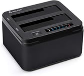 USB 3.0 Station d'accueil Clone Offline avec 2 Slots, optimisés pour Le Disque Dur HDD/SSD 2,5 et 3,5 Pouces (SATA I/II/III), y Compris câble USB 3.0 et 12V 3A PSU, 2 x 8TB (Noir)