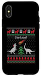 Coque pour iPhone X/XS Pull de Noël avec motif dinosaure moche