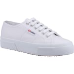 Superga 2740 Platform Cotton WoMens White Trainers material_cotton - Size UK 4