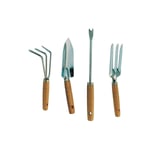 I Giardini Del Re - set de 4 outils de jardinage pour le jardinage en acier avec manche en bois
