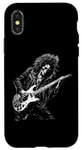 Coque pour iPhone X/XS Skeleton Guitar Guy Rock And Roll Band Rock On