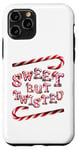 Coque pour iPhone 11 Pro Sweet But Twisted. Bâtonnets de canne à sucre d'orge. Noël amusant