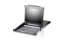 Aten Slideaway Cl5708m - Kvm-Konsol Med Omkopplare För Tangentbord/Video/Mus - 8 Portar - 17" - Kan Monteras I Rack - 1280 X 1024 - 1U