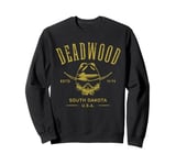 Deadwood South Dakota USA Skull Distressed Design Sweatshirt