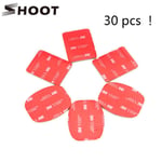 CNYO® SHOOT 30 Pcs Rouge VHB Adhésif Autocollant 15 Courbée 15 Plat Double Adhésif Côté Ruban Pour Gopro héros 6 5 4 3+ 2 3 SJ4000 Casque Montage