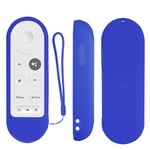 Protective Silicone Remote Case for Chromecast with Google TV 2020 Voice Remote Control, Skin-Friendly Protective Cover for 2020 Chromecast Voice Remote, Shockproof Washable Cover with Loop-Blue