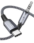 RAVIAD Câble Audio USB C vers Jack 3,5mm, Adaptateur de Câble de Voiture Auxiliaire Jack Mâle Compatible avec iPhone 15 Pro/15 Pro Max, Galaxy S23/22/S21 Ultra, Écouteurs, Maison/Voiture stéréo-1M