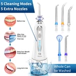 H2ofloss Cordless Water Dental Oral Irrigator Teeth Cleaner 8 Jet TipsWaterproof