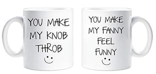 60 Second Makeover Limited You Make My Knob Throb You Make My Fanny Feel Funny Mug Set Valentines Gift Present Anniversary Husband Wife Boyfriend G