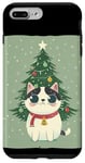 iPhone 7 Plus/8 Plus Cute Cat with Merry Christmas Tree Costume Case