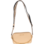 Jet Set Small Pebbled Leather Double Zip Camera Bag - Camel Multi