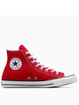 Converse Unisex Hi Top Trainers - Red, Red, Size 6.5, Women