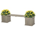 Wooden Garden Planter & Bench Combination Garden Raised Bed