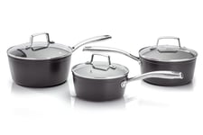 Stellar Rocktanium 3 Piece Pan Set Non Stick Saucepans Lids ALL HOBS  Induction