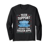 Tech Support Xmas Apps IT Helpdesk Christmas Computer Winter Long Sleeve T-Shirt