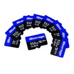 Lot de 10 Cartes microSD d’iStorage de 512Go | chiffrer des données stockées sur Les Cartes microSD d’iStorage en utilisant la clé USB datAshur SD | compatibles avec Les clés datAshur SD Uniquement