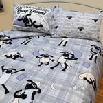 Shaun The Sheep Plaid Grey Purple Black Single Bed Duvet Cover Bedding Set Gift