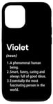 Coque pour iPhone 12/12 Pro Violet Définition du nom Dictionnaire amusant