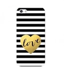 Coque Iphone 7 PLUS Iphone 8 PLUS raye love noir blanc or