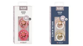 BIBS - Pacifier Boheme 2 PACK - Dusty Pink/Coral  & Blush/Vanilla GLOW - Size 2