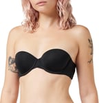 Calvin Klein Light Lined Strapless Bra QF5748E Underwired Black UK 32C