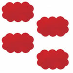 MSV 2108298 Nuages Autocollant Antidérapant Rouge 4 Pièces