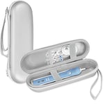 Procase Étui pour Oral-B Pro/Pro 2, Housse en Cuir PU Antichoc de Protection pour Oral-B Pro, Philips Sonicare ou d’Autre Modèle de Même Taille, Durable Hygiénique-Argent