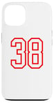 Coque pour iPhone 13 Numéro #38 Blanc Rouge Sport Numéro 38