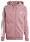 adidas Essentials Sweat à Capuche zippé en Polaire 3 Bandes pour Homme