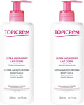 Topicrem - Ultra Hydratant Lait Corps - 2X500 Ml - Hydrate 48H, Relipide, Protèg