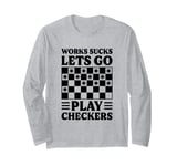 Checkers Strategy Classic - Board Game Checkers Long Sleeve T-Shirt