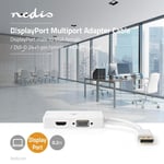 Displayport-adapter | DisplayPort Hane | DVI-D 24+1-Pin Hona / HDMI Hona / VGA hona 15p | 4K@60Hz | Guldplaterad | Omkopplingsb