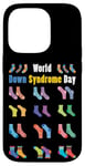 Coque pour iPhone 14 Pro Socks Down Syndrome Sensibilisation Journée mondiale du syndrome de Down