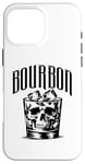 Coque pour iPhone 16 Pro Max Crâne de whisky bourbon - squelette vintage amateur de whisky