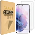 3x Härdat Glasskydd Samsung S22 Plus Full Fit ,Fingerprint Transparent one size