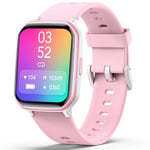 teslahero Kids Smart Watch for Boys Girls,Children Fitness Tracker with Heart Rate Sleep Monitor,Waterproof Activity Tracker Pedometer Step Counter for Fitbit Android iPhone (Pink)