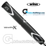 Winn Pro X 1.60" Giant Paddle Lite Putter Grip - Black / Silver + FREE TAPE