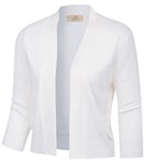 GRACE KARIN Cardigan Festif pour Femme pour Robe de soirée élégante, boléro de Cocktail, Blanc XL