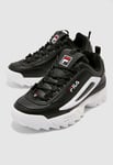 RARE FILA DISRUPTOR II/2 XL TRAINERS, UK9, BLACK/WHITE/RED 1FM00712-014