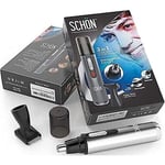 SCHON Stainless Steel 3-in-1 Nose, Eyebrow/ Facial Hair Trimmer. FREE UK ADAPTOR