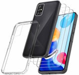 RKINC Coque pour Samsung Galaxy A51, avec 3 Films de Verre Trempé Armor, ne jaunissant jamais Norme Militaire, résistante aux Chocs et aux Rayures Coque de Protection Transparent