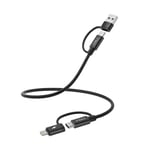 Câble Chargeur Multi USB C 0.3M,4-en-1 Universel Type C Charge Rapide Cordon avec USB-A/Lightning Ports pour iPad 8th 9th 10th Air 4th 5th Mini 6th Generation,A54 A53 A52 A13 A35 A34 A33.[W430]