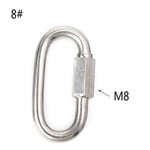 Stainless Steel Carabiner Hook Oval Screwlock Quick Link Lock Ring Hook Chain Rope Connector Buckle Locked Hook Safety Snap Hook - Type 8cm