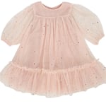 DOLLY by Le Petit Tom Empress Stjärnmönstrad Tyllklänning Ballet Pink | Rosa | 3-18 months