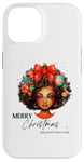 Coque pour iPhone 14 Fille noire magique à la peau brune, mélanine, sœur de Noël